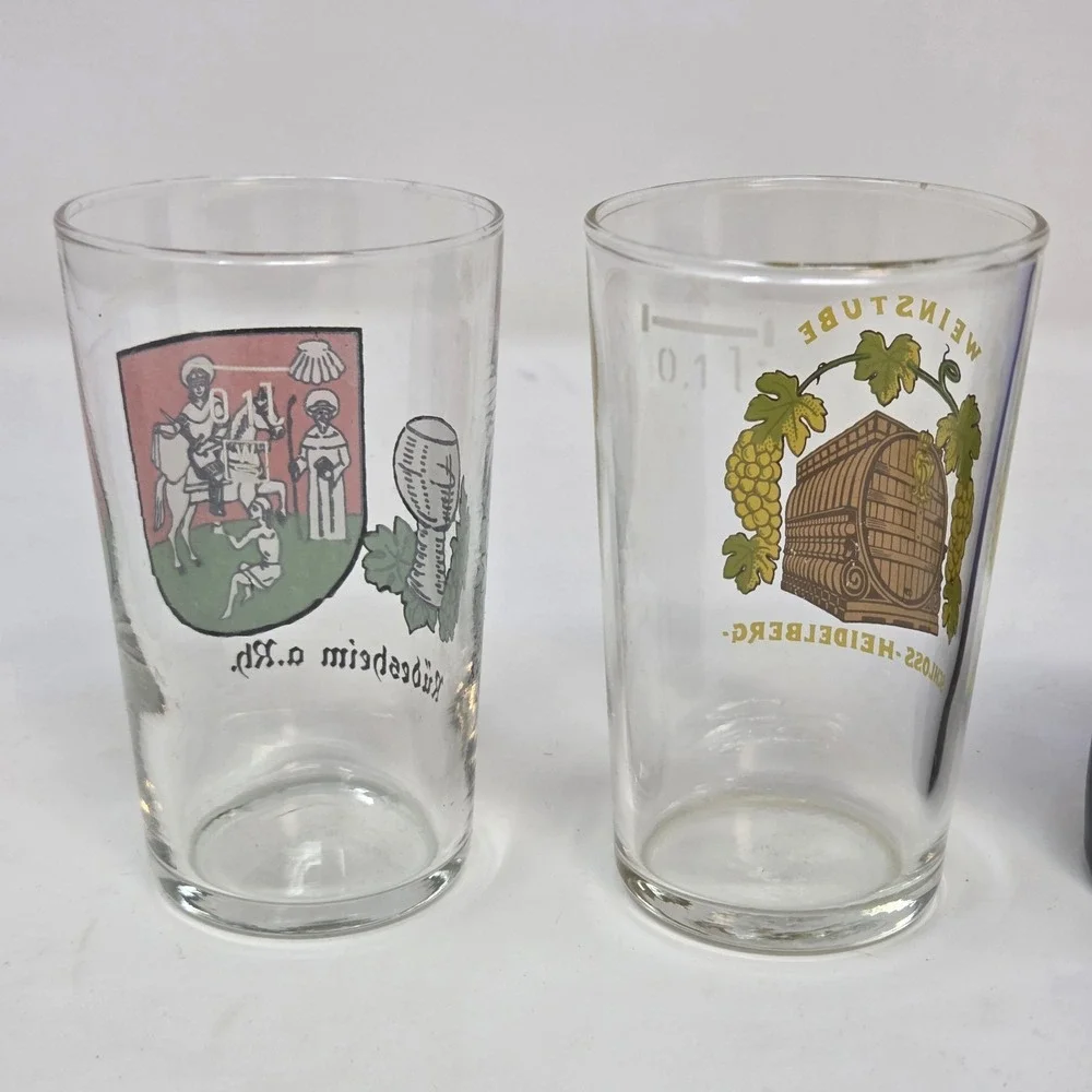 German Souvenir Wine Glasses SKYY Vodka Rumple Minze Shot Glass Lot 4